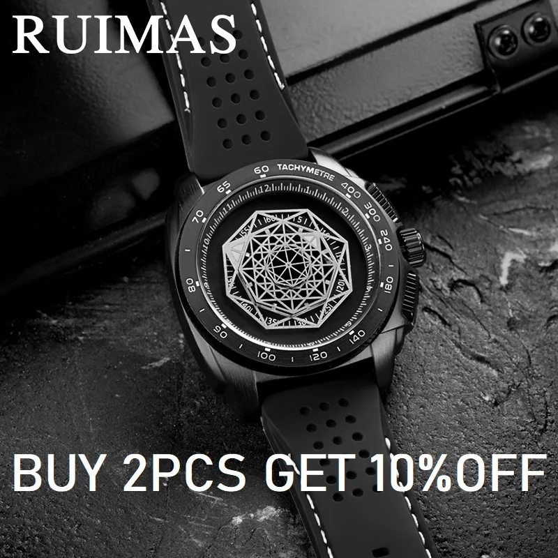 RUIMAS Luxury Top Brand Quartz WristWatches Men Leather Strap Military Sports Male Clock Waterproof New Watch Relogios Masculino