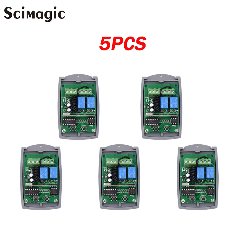 

5 pieces DC 12-24V Universal Garage Door Remote Control Receiver 433MHz 433.92MHz RF Transmitter Receiver