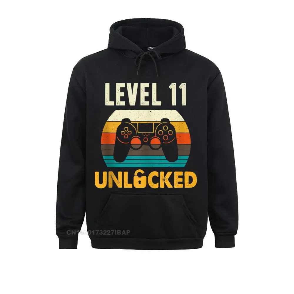 Level 11 Unlocked Boys 11th Birthday 11 Year Old Gamer Gift Hoodie Group Men's Sweatshirts Prevalent Hoodies Vintage Clothes