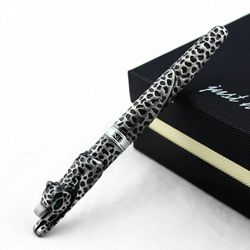 Luxury Jinhao Full Metal Gray Rollerball Pen Panther Cheetah Exquisite Advanced Collected Writing Gift Pen for Business Office