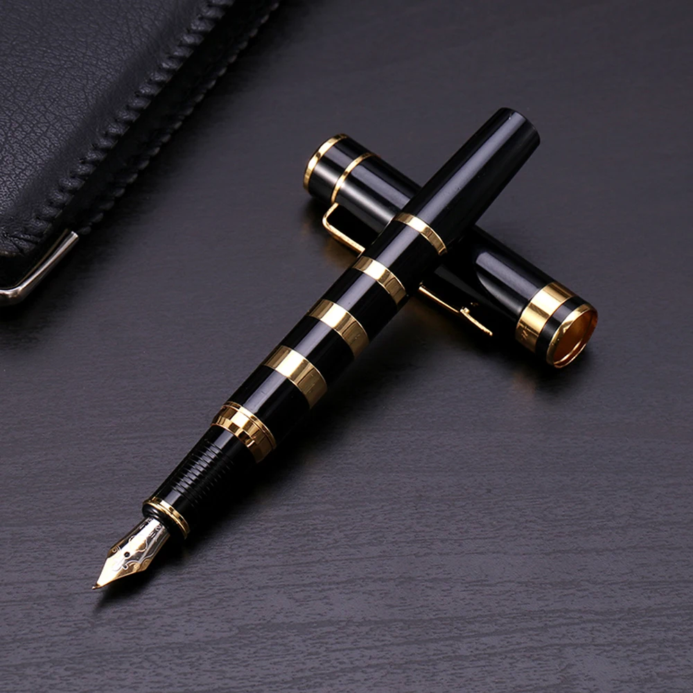 metal Portable Trim OFFICE BLACK GOLDEN 0.5MM 1.0MM gift Fountain Pen
