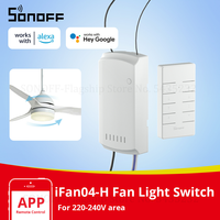 SONOFF iFan04-H Wifi Smart Fan Light Controller 433 Mhz Remote Control 220-240V Smart Home Switch Work with Alexa Google Home