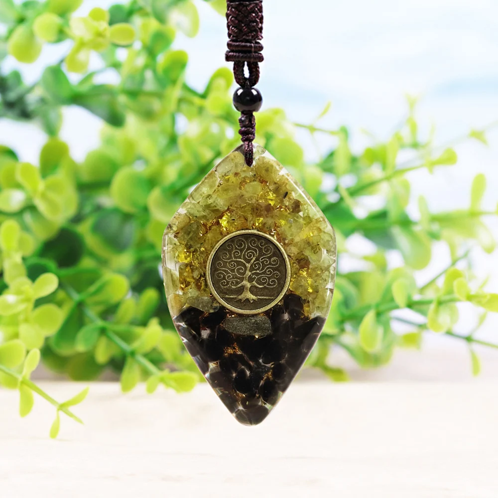 Orgonite Pendant Tree Of Life Orgone Necklace Orgone Generator Balancing Positive Energy Harmony Luck Yoga Meditation Reiki