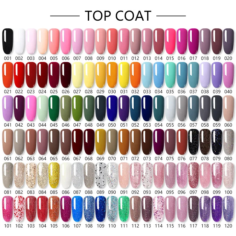 1 sztuk zestaw żel do paznokci 120 kolor brokat Semi permanentny żel hybrydowy lakier podkład Top Coat Soak Off UV LED Nail Art