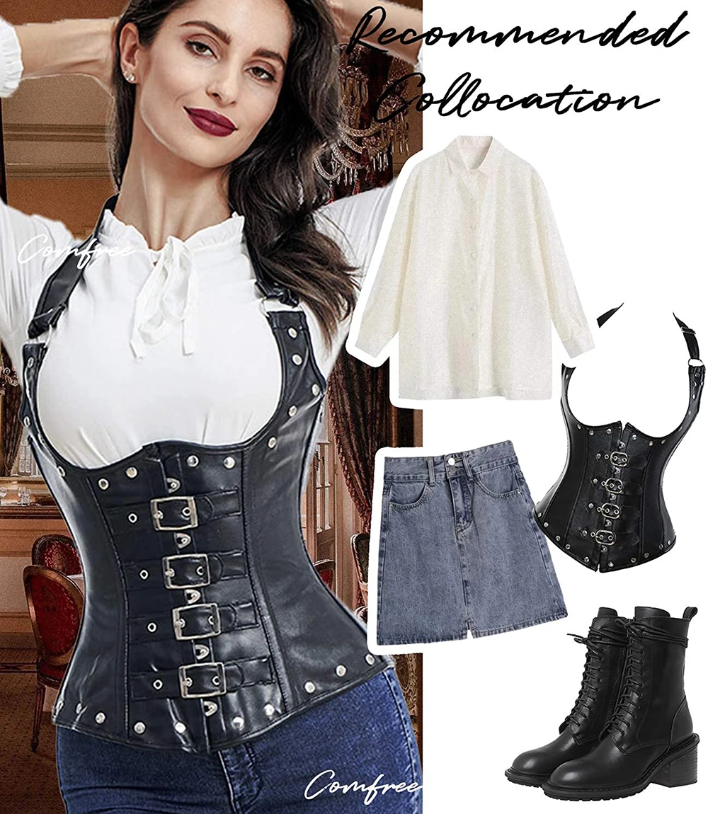 6xl พลัสขนาดผู้หญิงเซ็กซี่สีดำรัดตัว Steampunk Gothic รัดตัว Bustier Espartilho เอว Cincher Korsett Overbust Femme