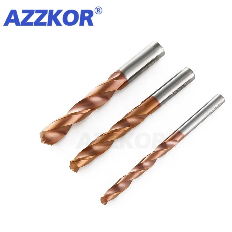 Carbide Alloy 3D Drill Tungsten Steel Super Hard Stainless Twist Bit Straight Handle Solid Interval Bronze For CNC Metal 100mm