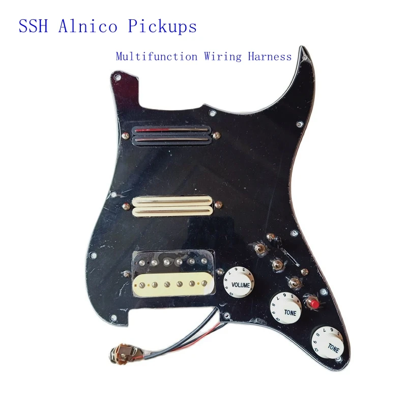 

Upgraded Prewired US Pickguard SSH Zebra Humbucker Alnico Pickup 3 Single Cut 7 Way Switch Professional Guitar Parts