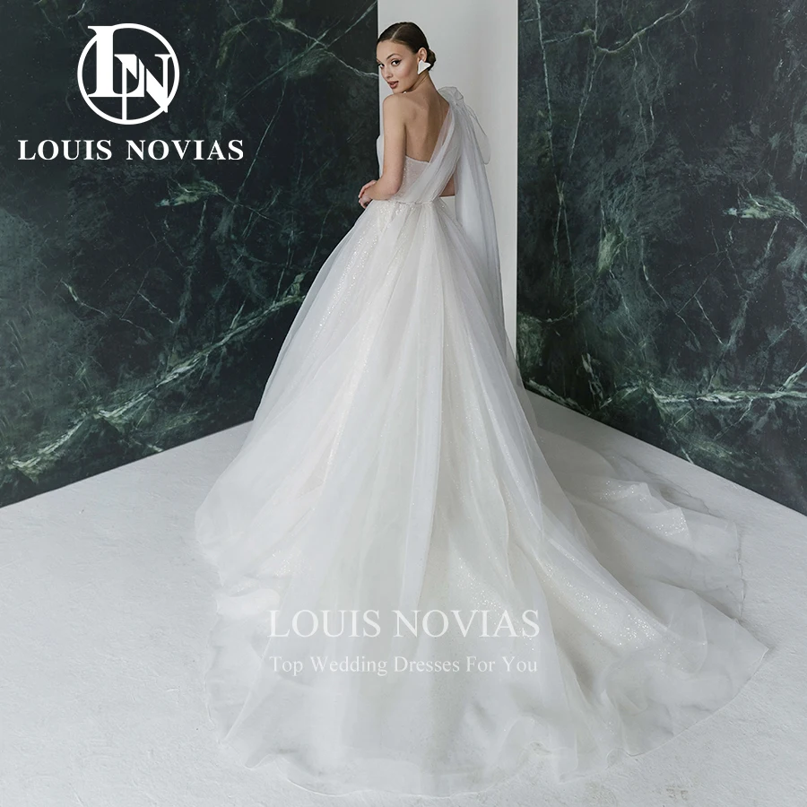 Vestido de novia de princesa LOUIS NOVIAS, elegante, un hombro, sin mangas, tul brillante, 2022 Vestidos De Novia Vestido De Novia Vestido Novia