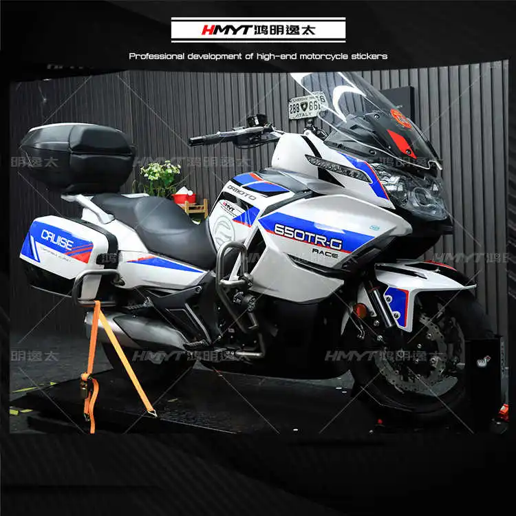 for Cfmoto Guobin Refitted Print 650 Tr-g Whole Car Waterproof Decal Windshield Fishbone Oil Tank Film