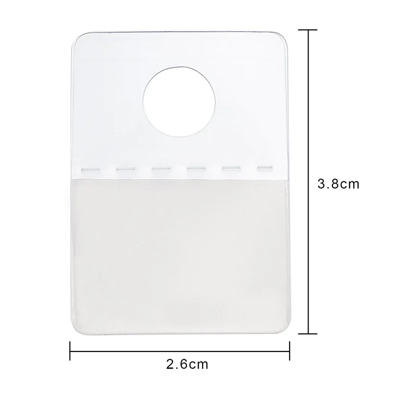 

300pcs Plastic Hang Tab Hooks Merchandise Package Bag Hangers Peghooks Display Self Adhesive Clear Round Slot Hole