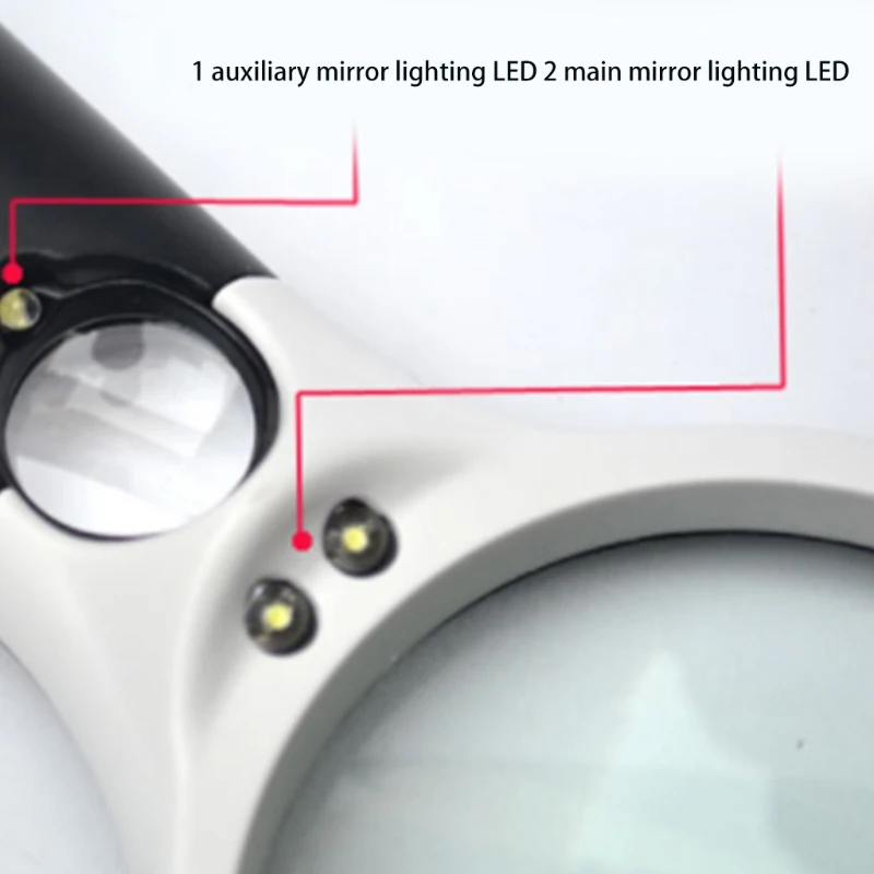 LED Light 45X szkło powiększające diamentowe narzędzie do malowania kieszonkowy mikroskop czytanie lupa jubilerska ręczne szkło powiększające