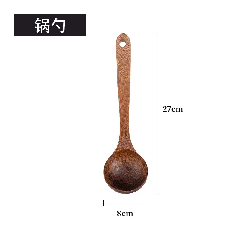 Stir-frying shovels  non-stick wok lacquer-less chicken wings wood soup spoon  high temperature resistant kitchen utensils