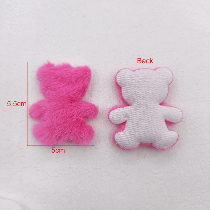 30Pcs/Lot 5*5.5CM Plush Bear Applique For DIY Headdress Hair Clip Bow Decor Accessories Clothes Hat Shoes Sewing Patches