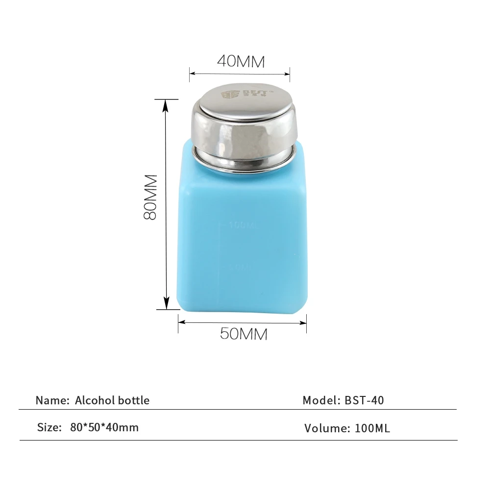 100/200ML แบบพกพากดที่ว่างเปล่าของเหลวแอลกอฮอล์ขวดปั๊ม UV เจลเล็บทำความสะอาด Acetone น้ำยาล้าง Dispenser เครื่องมือทำความสะอาด