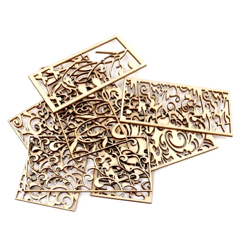 Cinese Stile Retrò Telaio Del Modello Del Merletto di Legno di Cucito Scrapbooking Decorazione Della Casa Fai da Te Fatti a Mano Accessori 5 Pcs