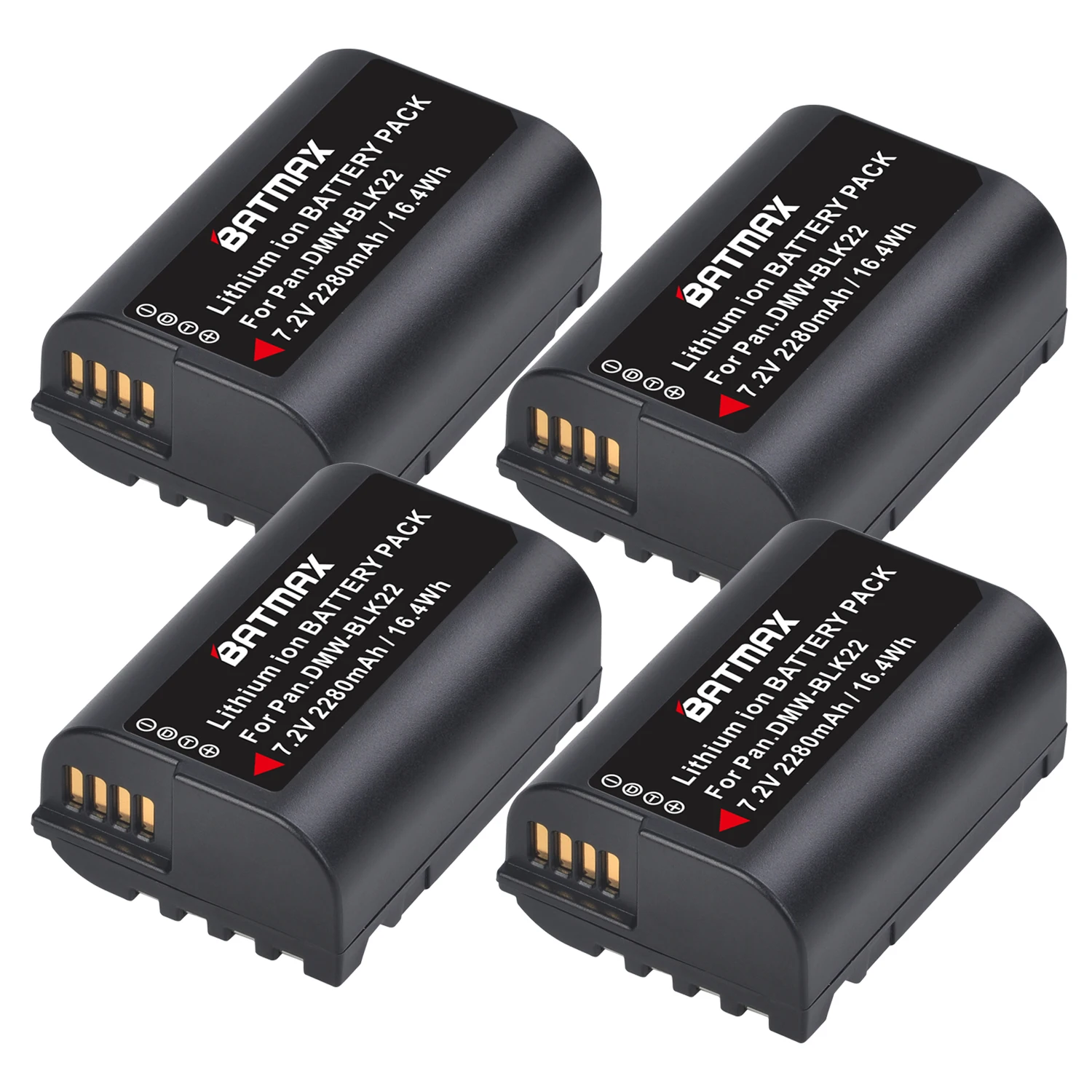 4X 2280mAh DMW-BLK22 DMW BLK22 Battery + LED Dual Charger for Panasonic LUMIX DC-S5 DC-S5K Cameras