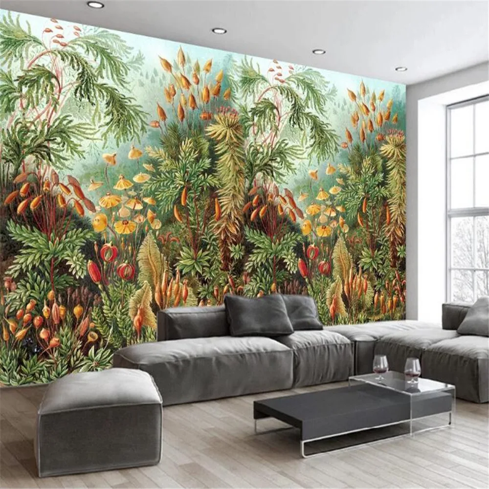 

Milofi large mural wallpaper European retro tropical rainforest woods living room bedroom wallpaper background wall