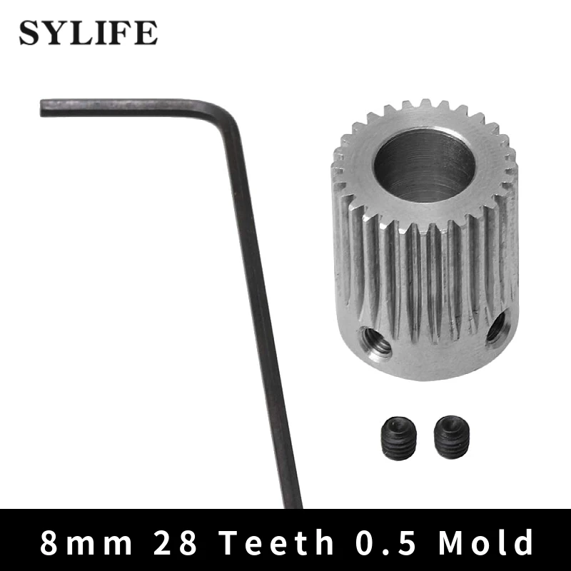 15x18mm Stainless Steel 28 Teeth 0.5 Mold Motor Metal Gear Wheel 8mm Hole Dia Fit for DIY Small Drilling Machine