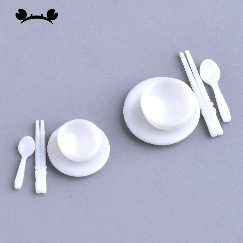 

10 sets Miniature Kitchen Tableware Dining Ware 1/20 1/25 scale Dollhouse Furniture Accessories Plastic Model Toy Model Craft