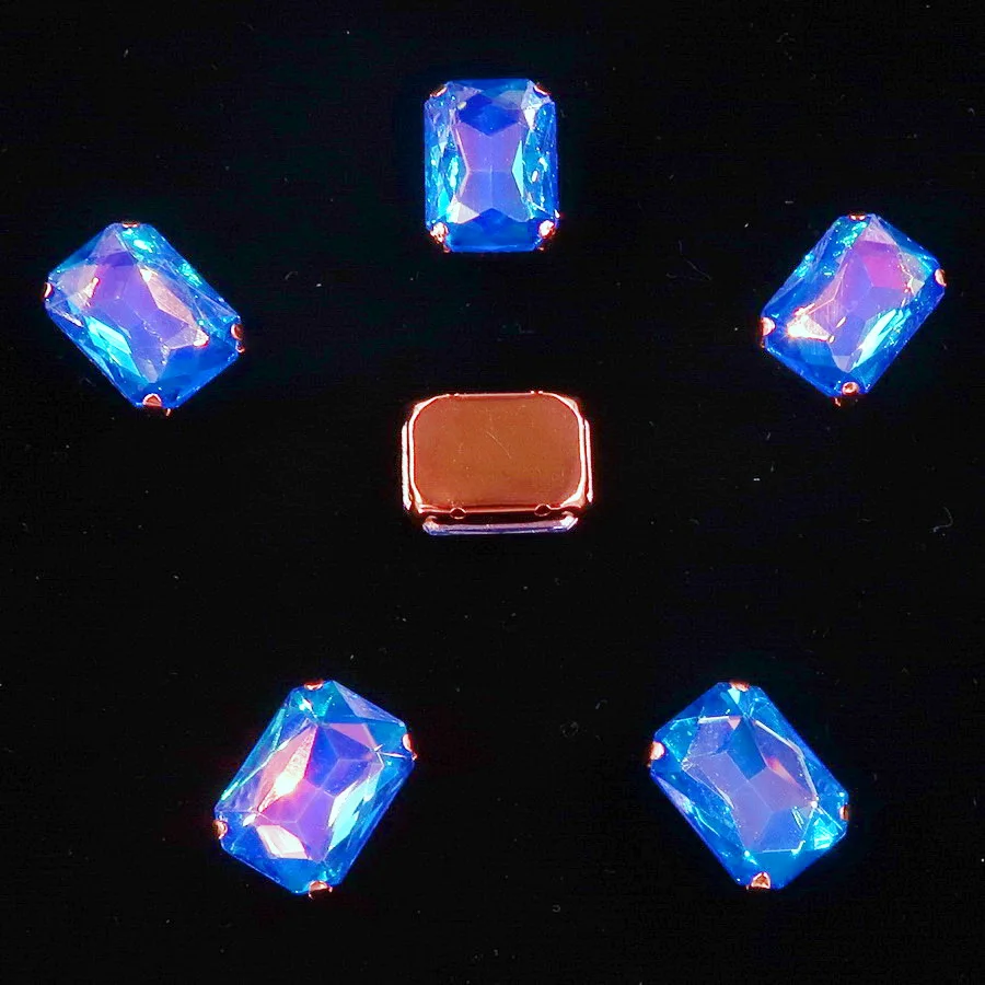 Rechteckige goldene Krallenfassungen, 20 Stück/Packung, 13 x 18 mm, Jelly Candy & AB-Farbe, Glaskristall zum Aufnähen, Strass für Hochzeitskleid, DIY – Detail 8
