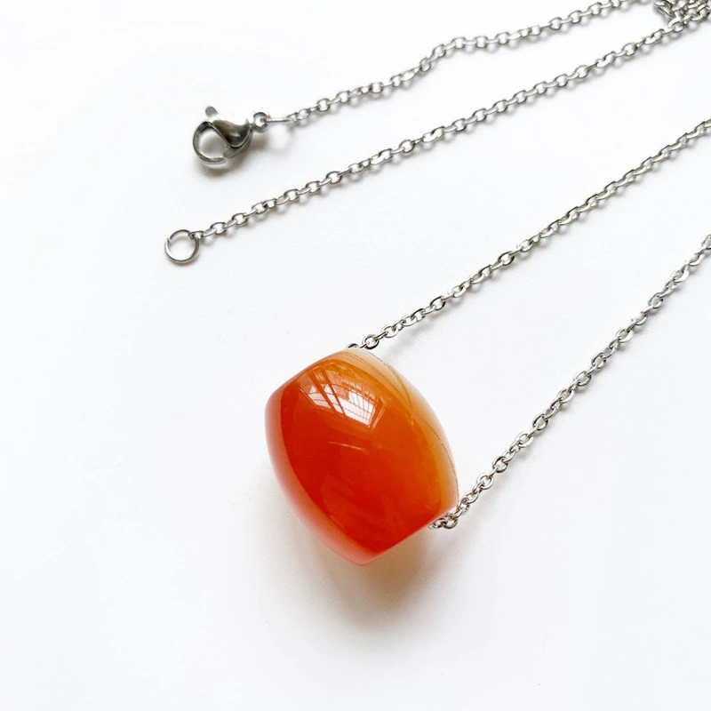 Natural Carnelian Aventurine Pink Crystal Lulutong Lucky Stone Pendant Necklace Handmade Wholesale Dropshipping 1pc