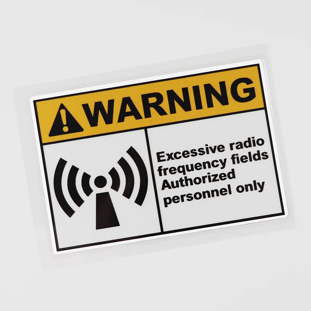 YJZT 11.5CM×7.6CM Excessive Radio Frequency Fields Decal PVC Car Sticker 12C-0022