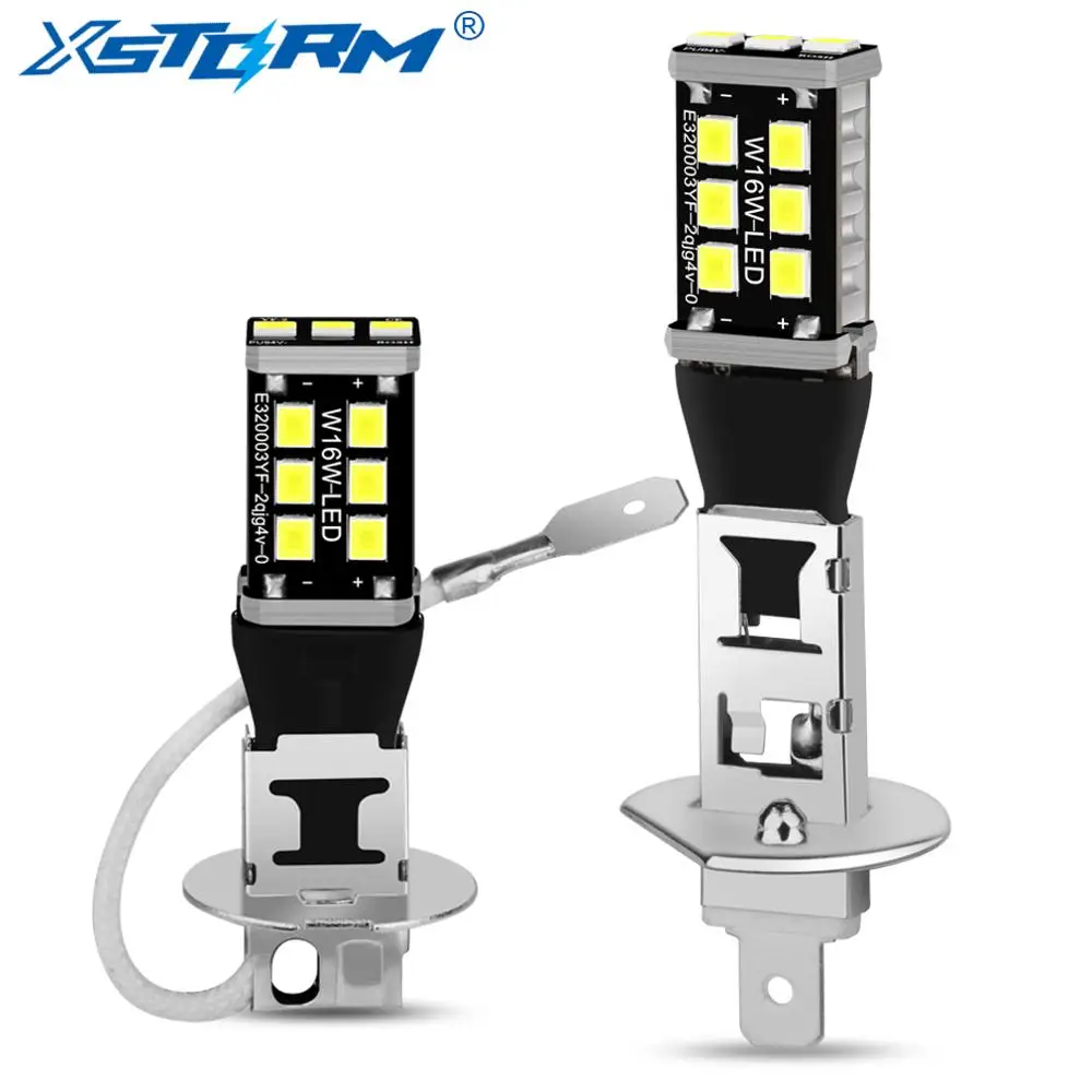 2Pcs Super Bright H1 H3 LED Bulb 15SMD 2835  Car Fog Lights 6000K White Driving Running Lamp Automobiles 12V