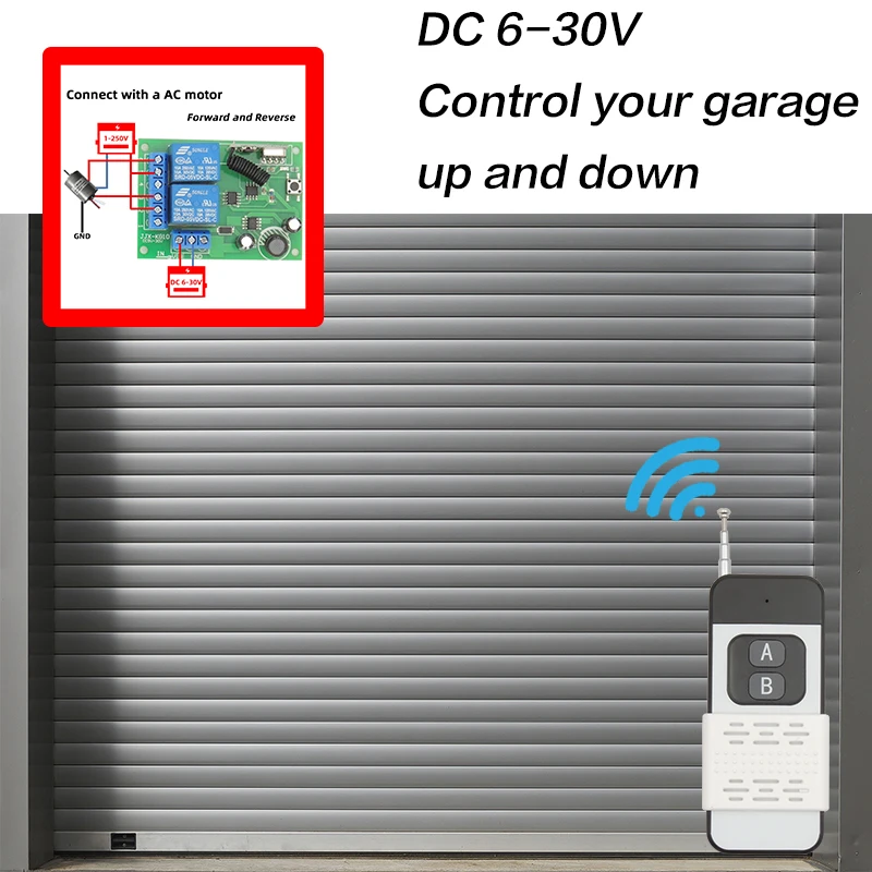 Wireless 433Mhz Remote Control Switch DC 6V 12V 24V 2CH 10A Receiver Module RF 1000m Transmitter For Garage Motor SlidingDoorLED