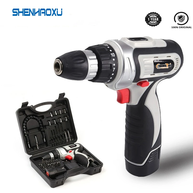 12V Adjust Speed Home Cordless Drill Bit Electric Screwdriver WaterProof Rechargeable Multifunction Power Tools With EU Plug