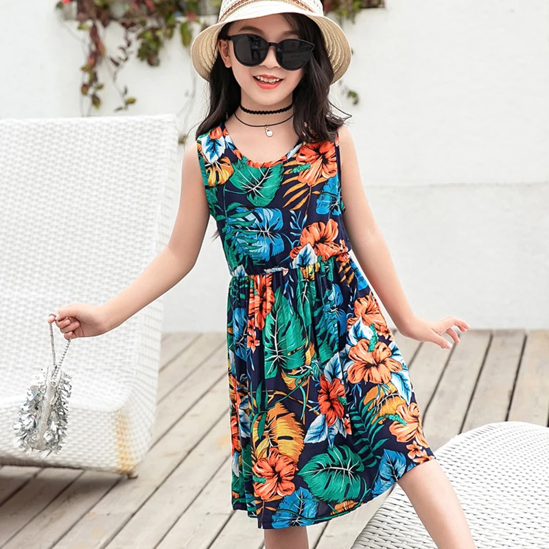 Children Girl Dress Summer Child Girls Clothing Cotton Sleeveless Flower Kids Summer Dresses for baby Clothes girls dresses