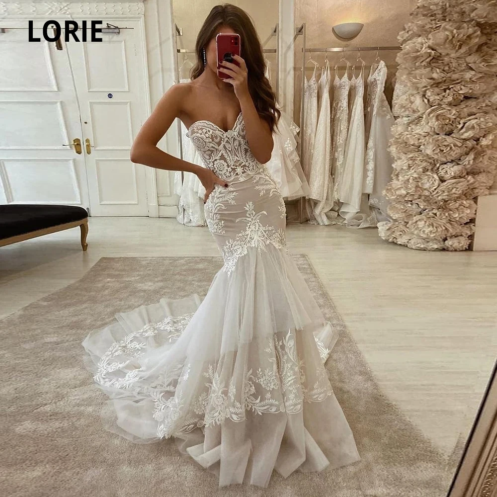 LORIE-Robe de Mariée Sirène en Dentelle avec des Appliques, Vêtement de ixde Princesse, Style Vintage, Turquie, pour les Patients de la Mariée, Nouvelle Collection 2024