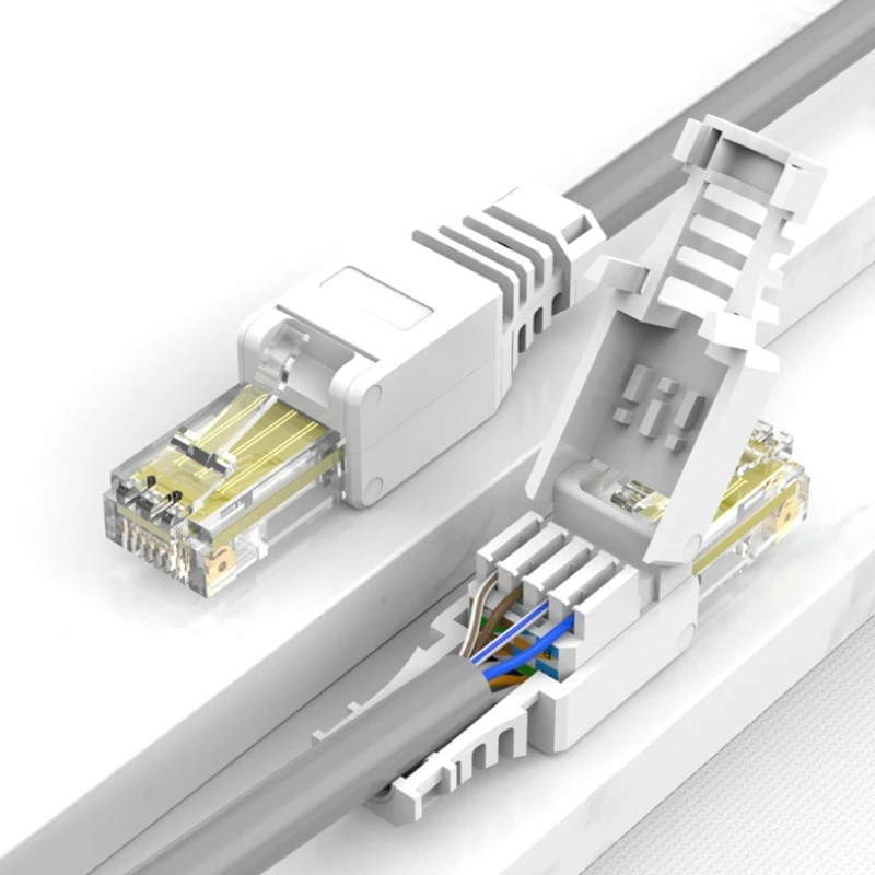 

White RJ45 Tool-less Connector No Crimp Connectors Cat6 Connector Cat5e Connectors Cat5 Connectors