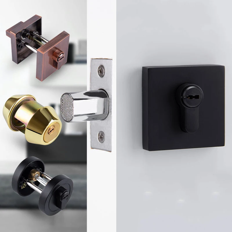 Durable 2PCS Super C-class Copper Cylinder Deadbolt Lock Invisible Hidden Door Locks Passage Living Room Bedroom Lock + Keys