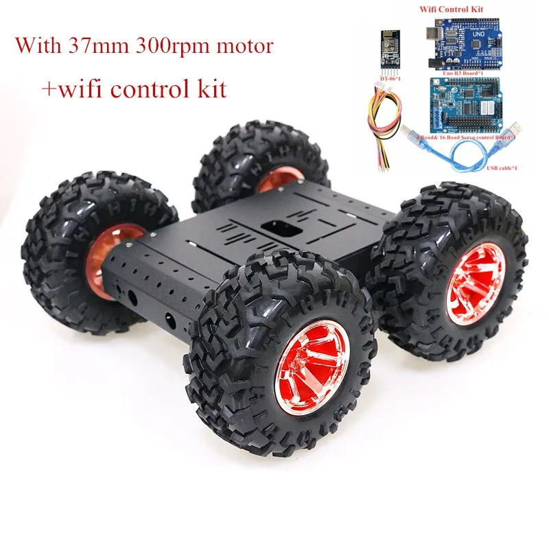 Wifi/Bluetooth/PS2 Điều Khiển 4WD Robot Thông Minh Ô Tô RC Bánh Khung Lắp Khung Xe 130Mm Cao Su Tắt Đường bánh Xe Bánh Xích Xe DIY