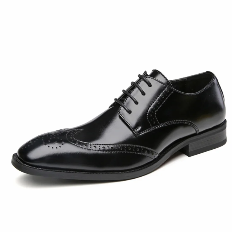 Genuine Leather Oxford Shoes Men Casual Business Shoes 2021 Fashion Breathable Carved Brogue Shoes Man Banquet Party Male Shoe