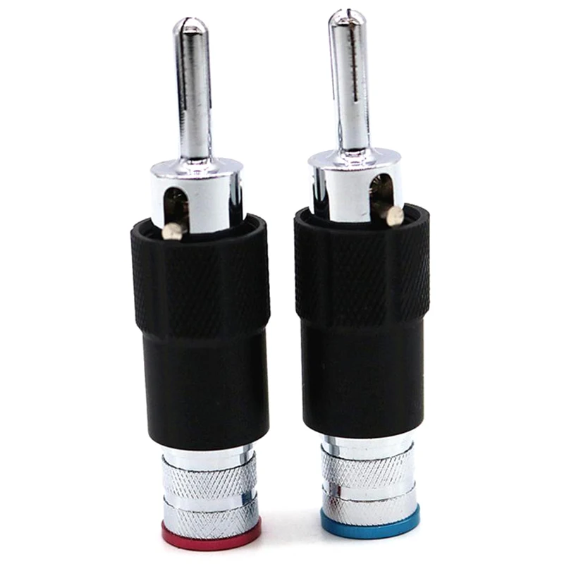 4pcs Hi-end Rhodium Plated Audio Video Speaker Jack  8mm Self-locking Male Banana Plug speaker Interconnector cale connector