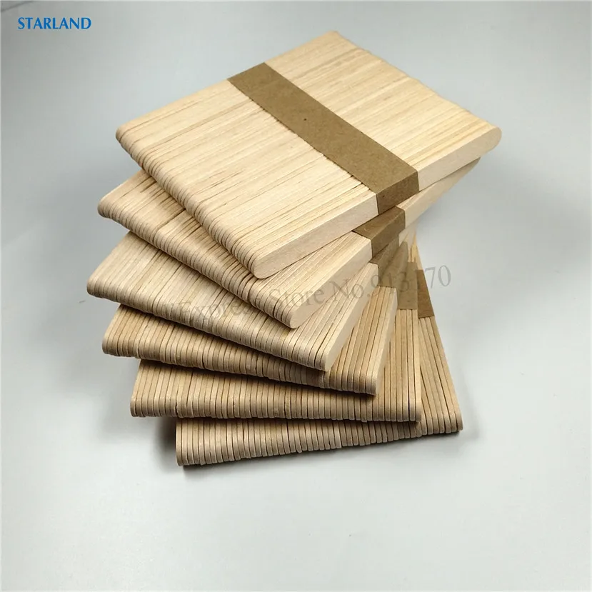 300 pezzi bastoncini per gelato legno di betulla ghiacciolo in legno fai da te artigianato bastone 50 pz/lotto 6 lotti lunghezza 11.4cm