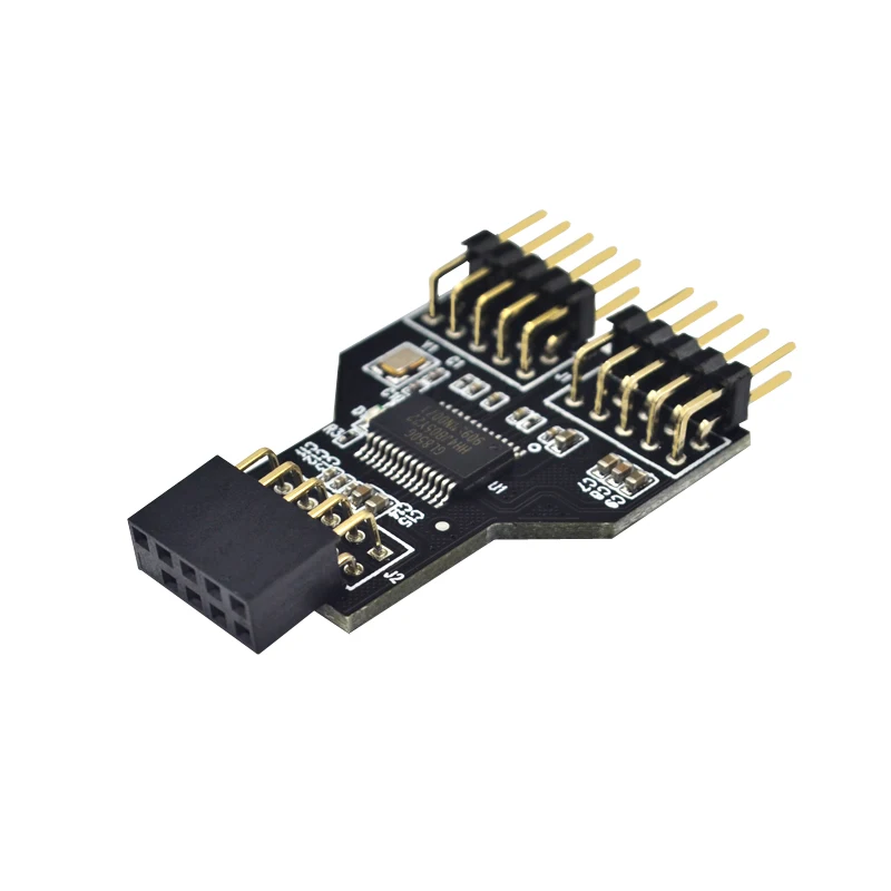 9 Pin USB Đầu Nữ 1 ra 2 Bảng 9-Pin HUB CHIA CỔNG USB 2.0 9 pin Kết Nối adapter dành cho NZXT Chất Lỏng Làm Mát cho RGB