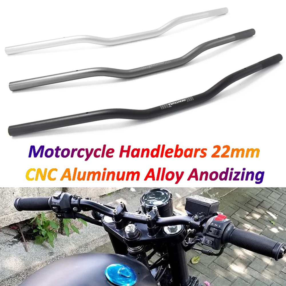 Universal for Renthal Handlebar 22mm 7/8\'\' CNC Anodizing Handle Bar for MT07 MT09 R1 R3 R6 Z1000 Z750 Motorcycle Steering Wheel