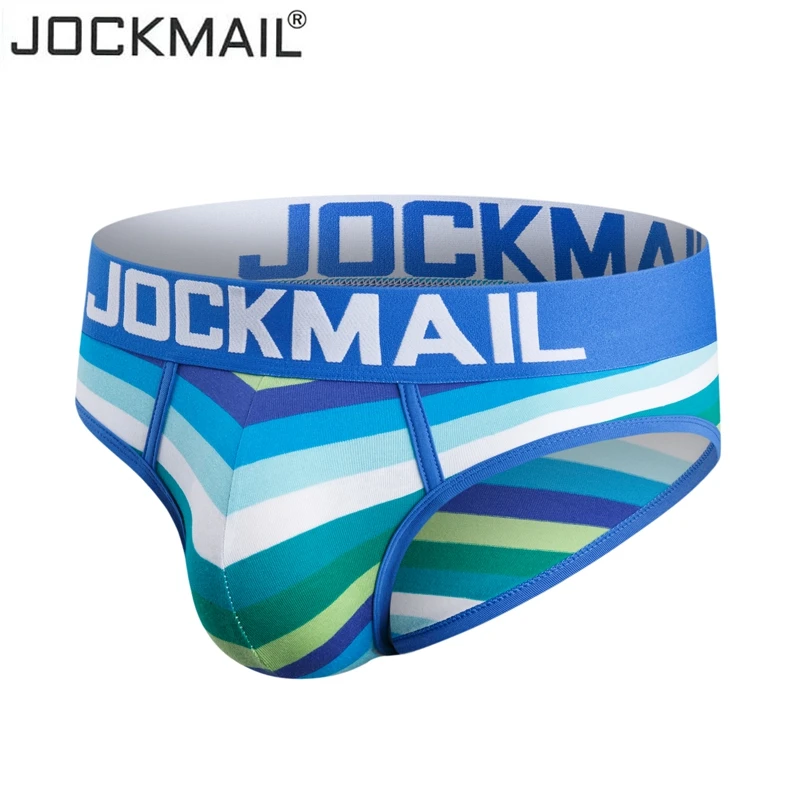 jockmail New Sexy underwear men bikin Rainbow Stripe briefs men Low-Rise Breathable Pouch jocks gay calzoncillos hombre slips