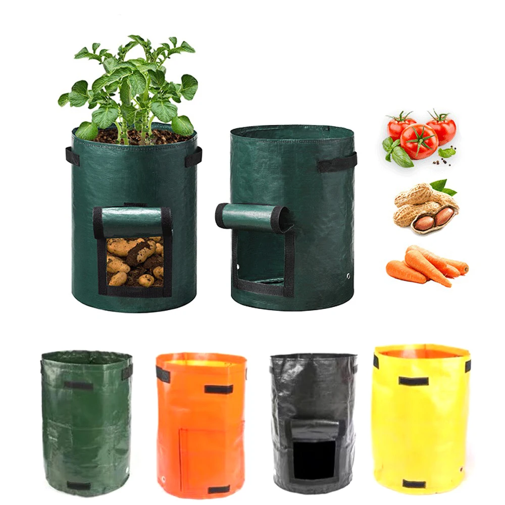 

1pcs 1/3/5/7/10 Gallon Potato Grow Bags PE Vegetable Plant Bag Home Garden Tomato Onion Carrot Peanut Planter Pots Container