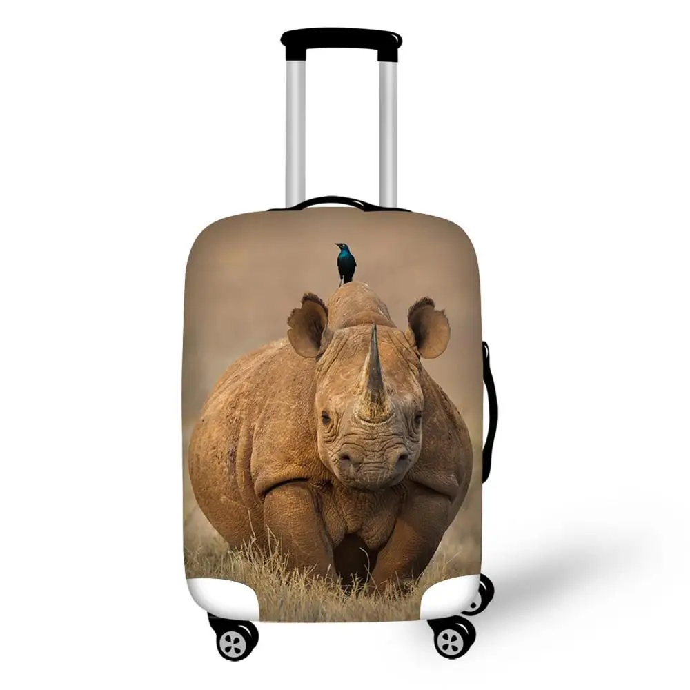 

Rhinoceros Pattern Print Travel Luggage Suitcase Protective Cover Stretch Portable Luggage Covers