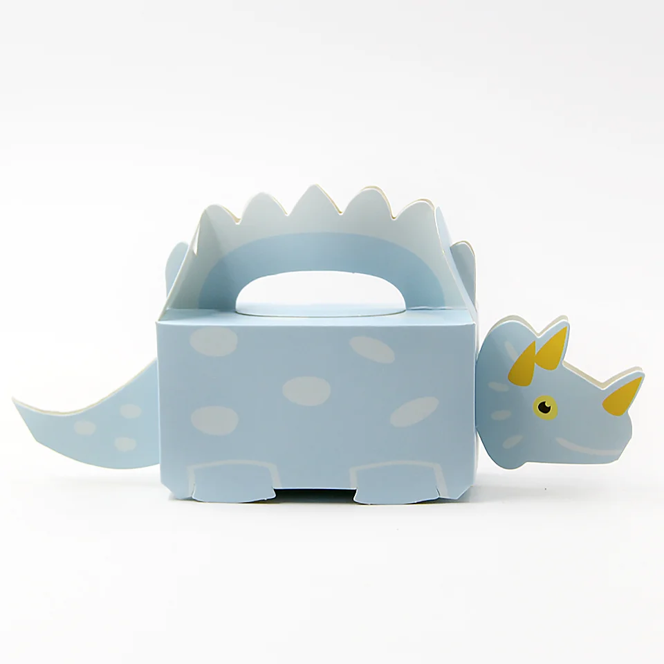 10 Stück grün-blaue Dinosaurier-Keksboxen, Karton, Dinosaurier-Süßigkeitsbox, für Jungen, alles Gute zum Geburtstag, Party-Dekorationen, Papierverpackungsboxen – Detail 8