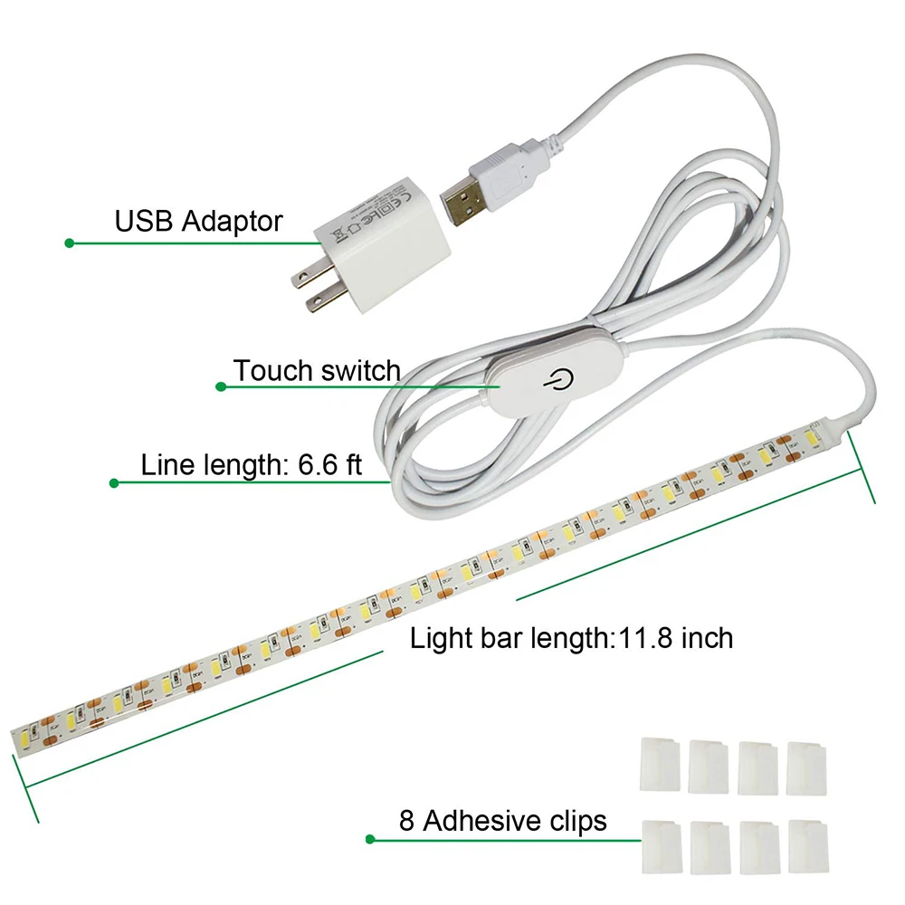 Super bright Waterproof 30cm 50cm USB Sewing Machine LED Light Strip With Touch Dimmer Industrial Machine Working LED Lights