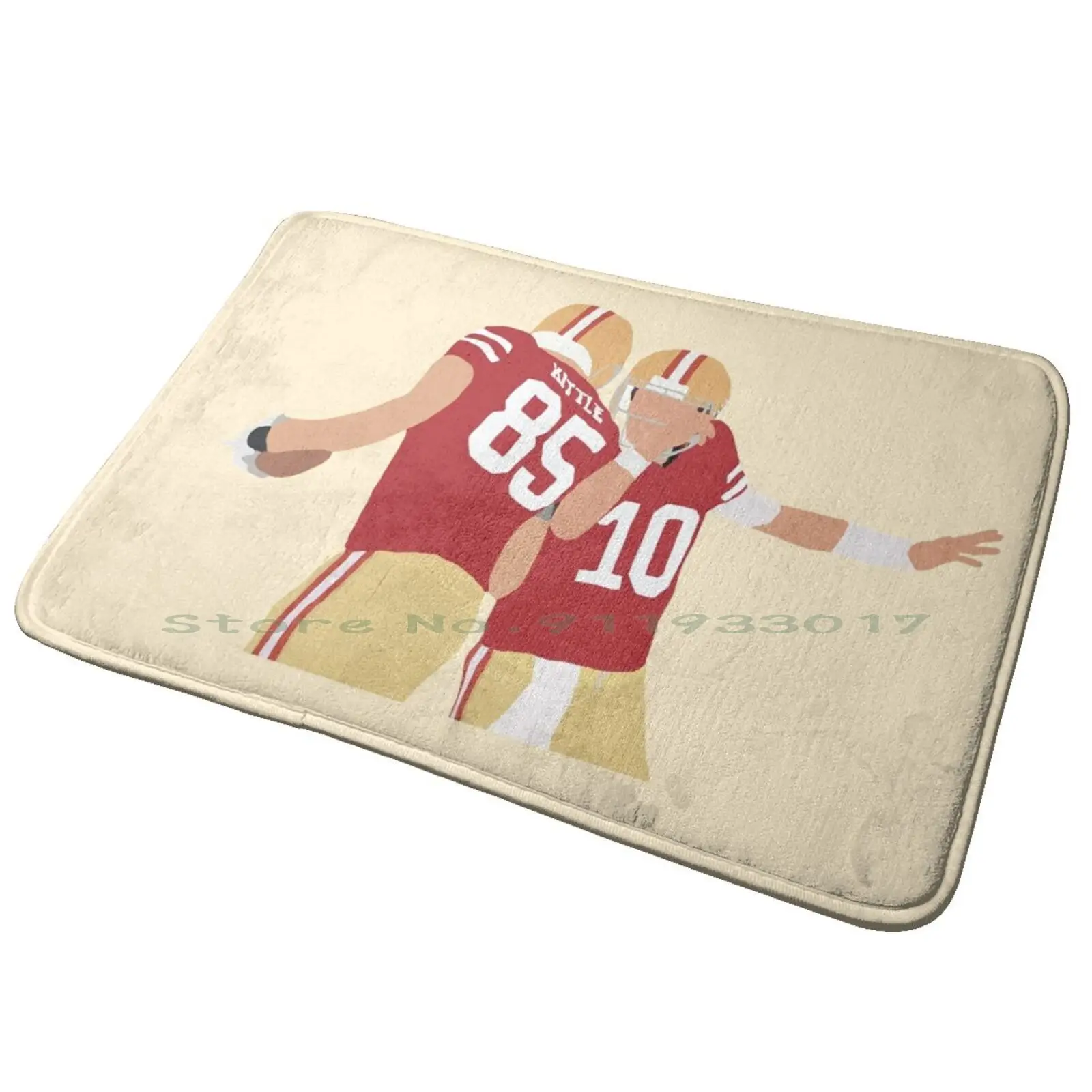 Jimmy G And George Kittle Entrance Door Mat Bath Mat Rug Niners Quarterback Tight End Bang Bang Niner Gang 10 85 Sports George