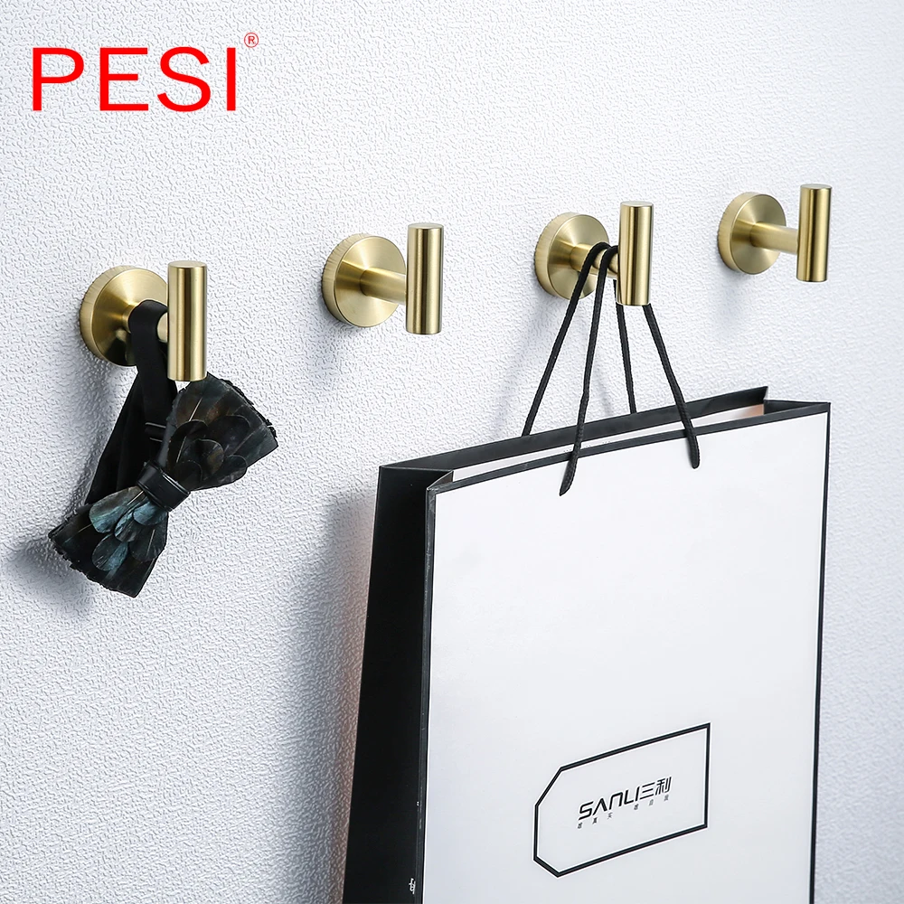 Gold Gebürstet Bad Zubehör Hardware Set Handtuch Bar Schiene Wc Papier Halter Handtuch Rack Haken Edelstahl Robe Haken.