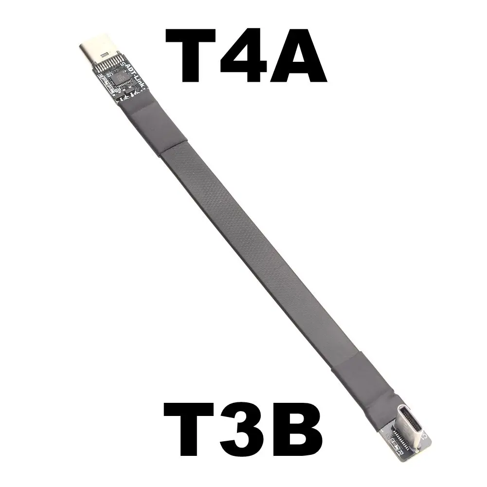 ADT جديد USB 3.1 Type-C ذكر إلى أنثى أعلى/أسفل زاوية 3A USB C FPC FPV سلك الشريط المسطح ل HDTV AV التصوير الجوي Gopro DSLR