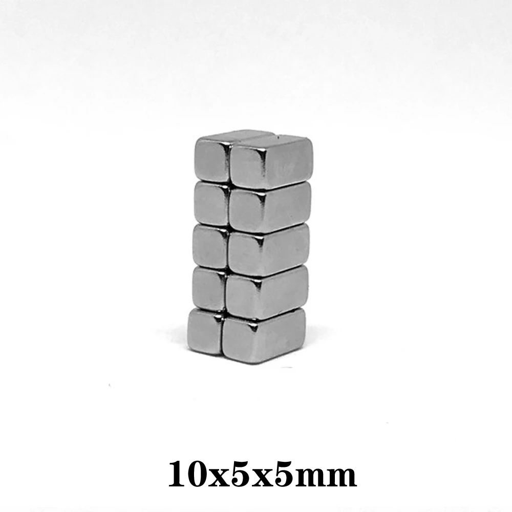 

20/50/100/200/300pcs 10x5x5 Block Super Powerful Magnets 10x5mm Permanent Magnet sheet 10x5x5mm Strong Neodymium Magnet 10*5*5