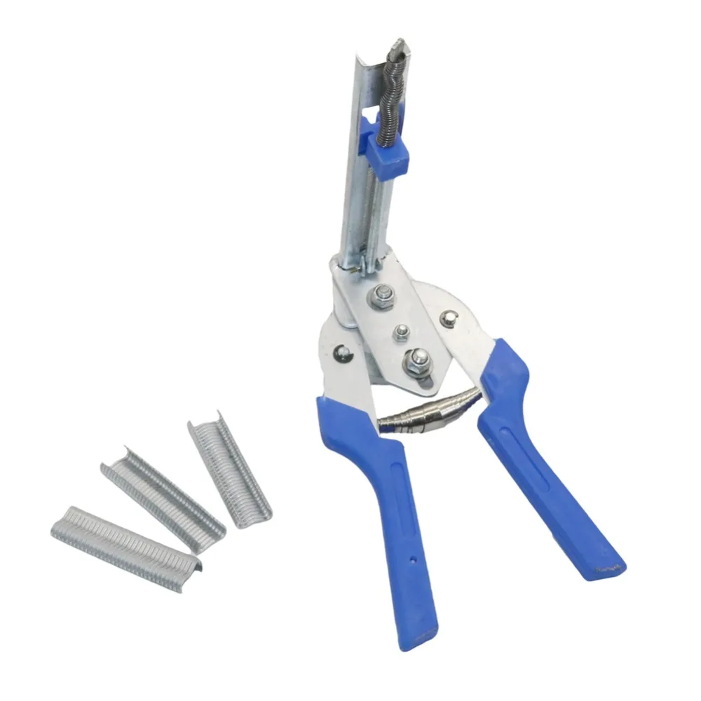 Fastening Clamp Installation Poultry Cage Plier & 600 Nails Chichen Rabbit Fox Bird Dog Cage Clamp Installation Kit