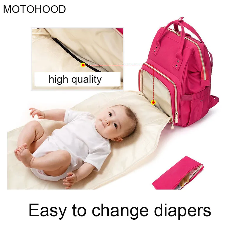 MOTOHOOD Baby Nappy Changing Diaper Mummy Bag Maternity Backpack Bags Mum Bag Stroller Baby Care Waterproof USB Backpack